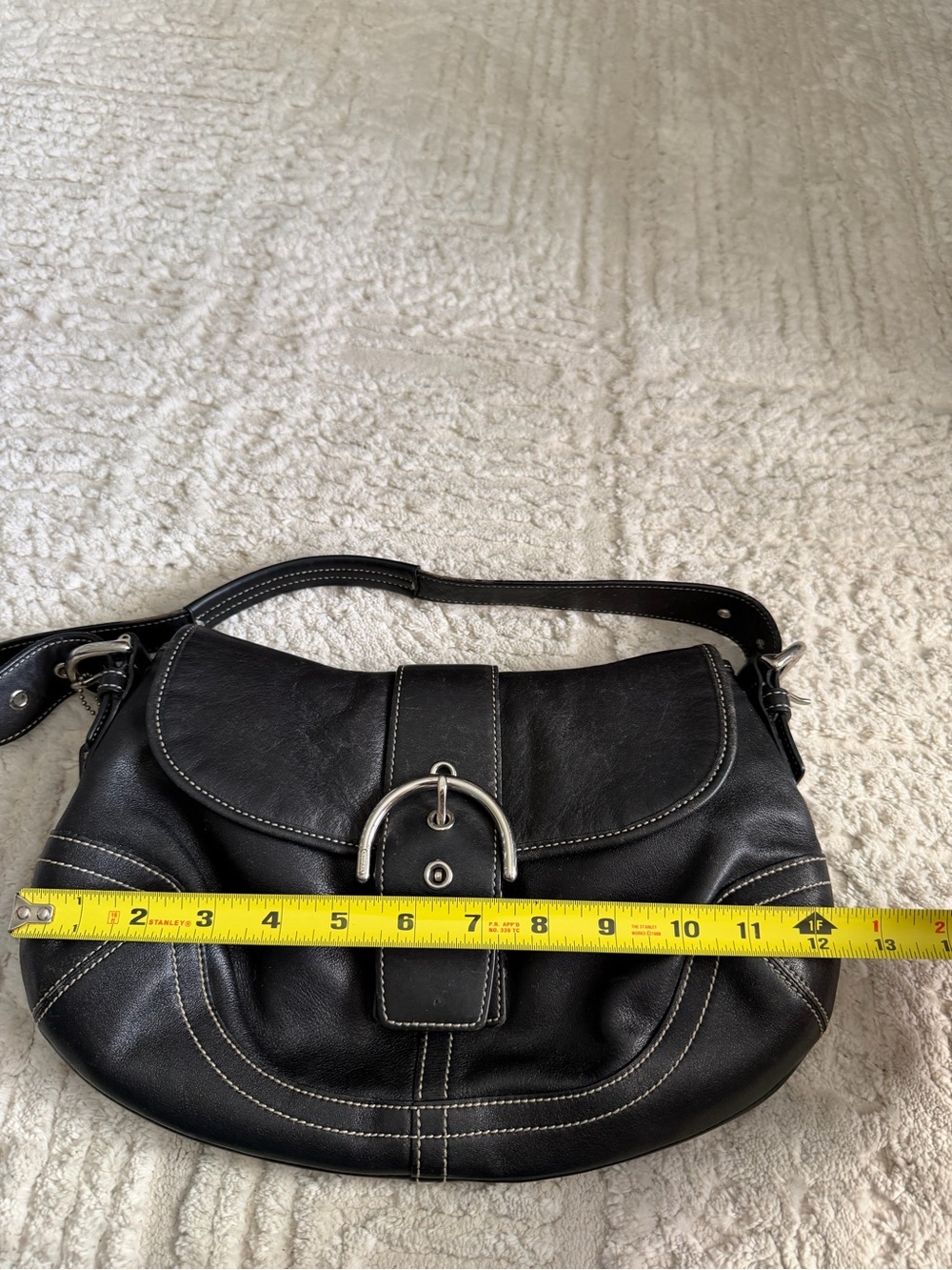 Coach vintage y2k black leather soho buckle flap hobo bag - Picture 11 of 11